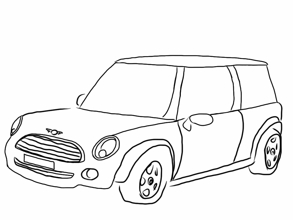 1024x768 Mini Cooper Car Coloring Pages
