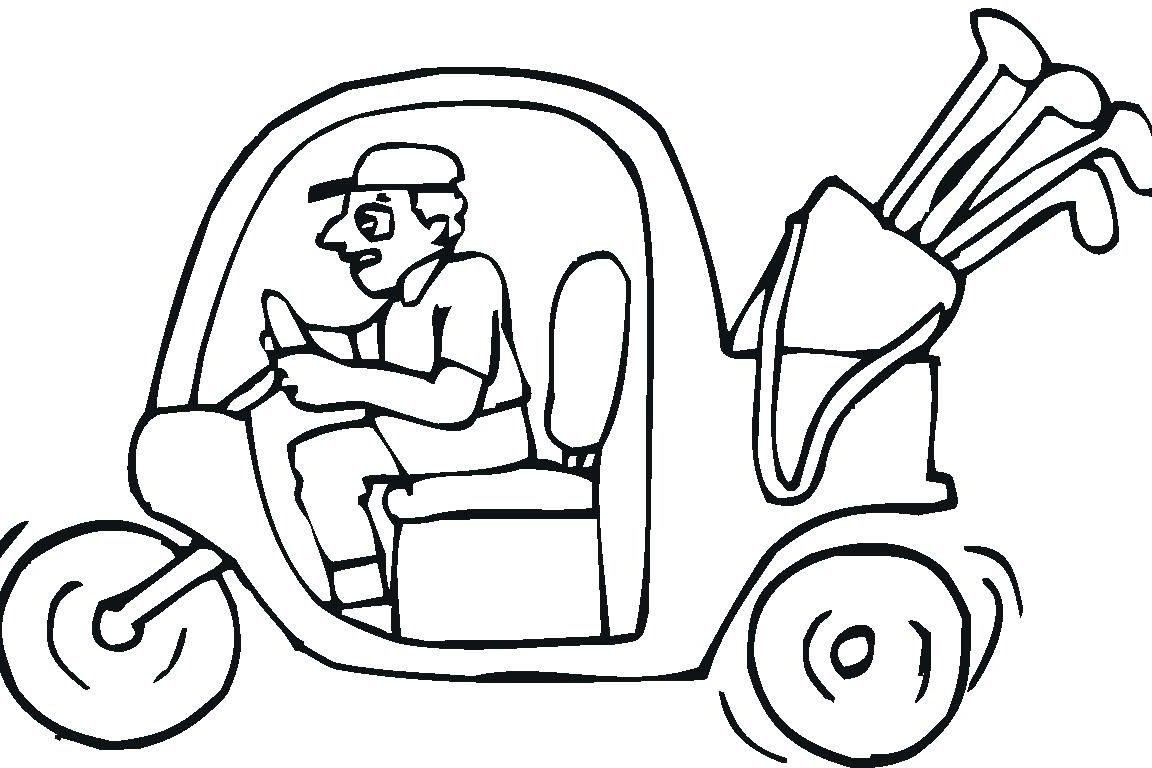 1152x768 Unbelievable Golf Coloring Pages For Kids Club Cart Print Course