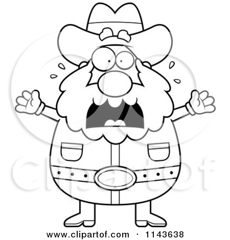450x470 Cartoon Clipart Of A Black And White Chubby Miner Prospector