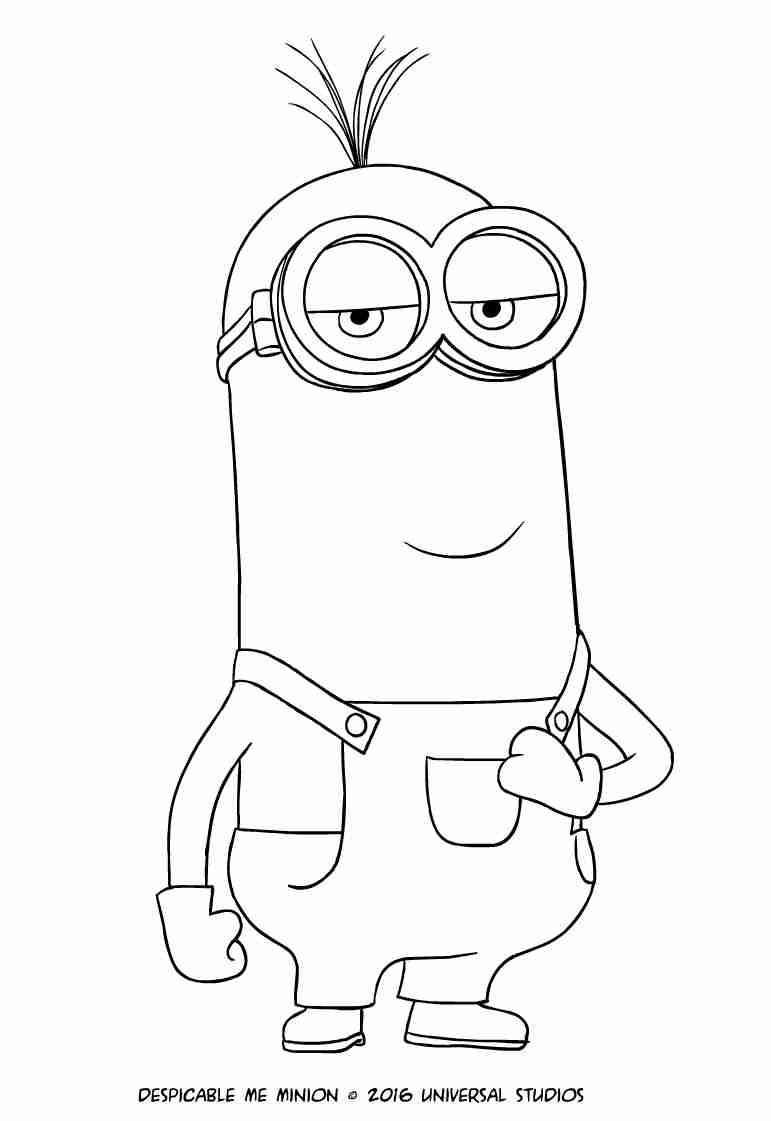 771x1121 Minion Kevin Coloring Page Simple Minions Pages Olegratiy