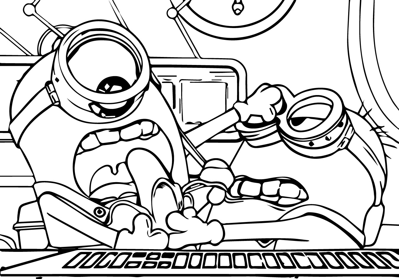 1350x945 Minions Its Mine Banana Coloring Page Wecoloringpage