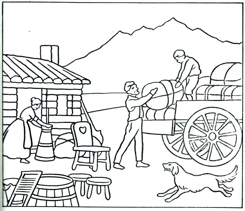 800x690 Fair Coloring Pages Wagon Coloring Page Covered Wagon Coloring