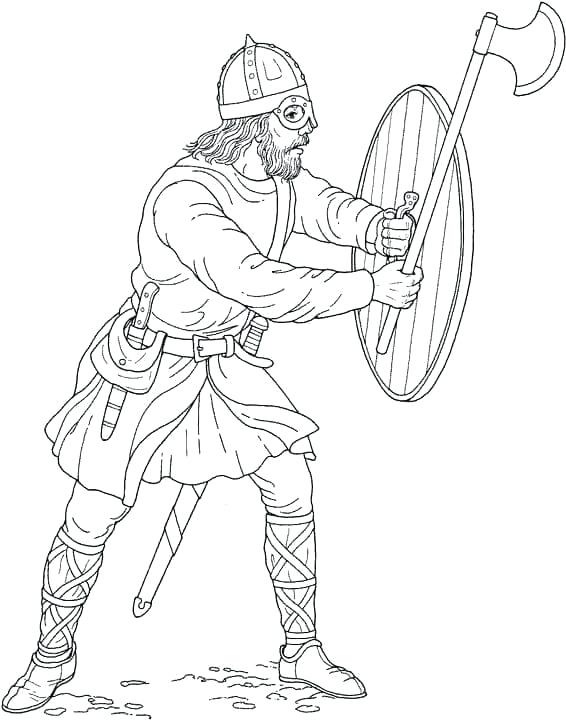 566x720 Vikings Coloring Pages Knight Protects The Door Viking Coloring