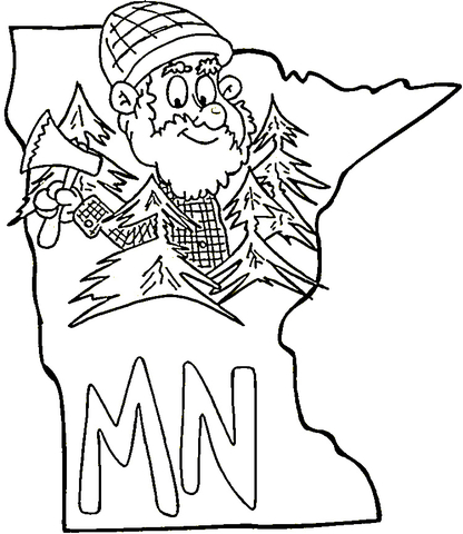 416x480 Minnesota Map Coloring Page Maps Travel Places Etc