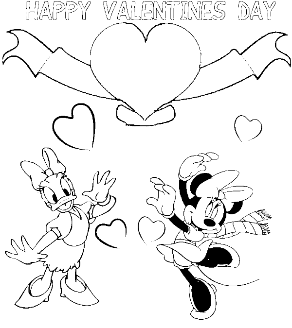 600x675 Daisy Minnie Disney Valentine Coloring Pages