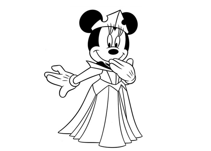700x500 Minnie Mouse Princess Coloring Pages