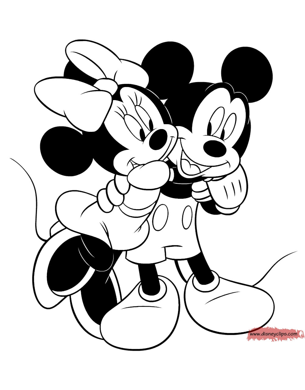 1000x1278 Mickey And Minnie Mouse Coloring Pages Hugging Donald Duck Daisy