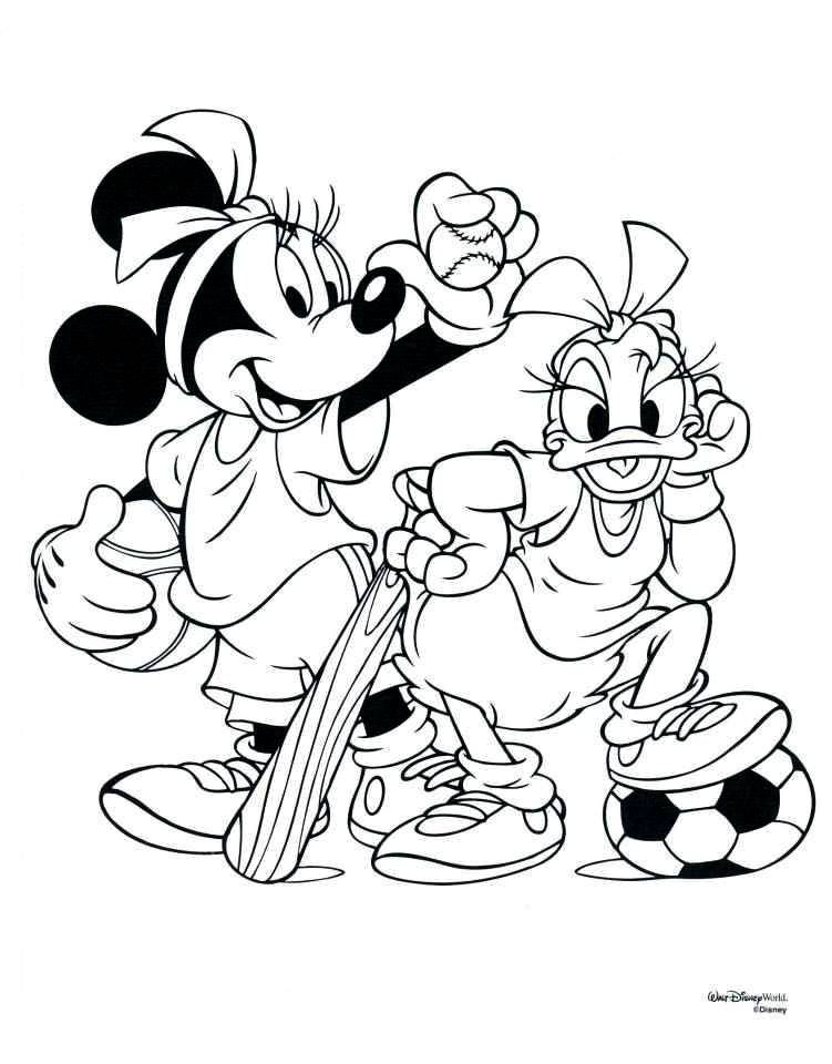 751x960 Minnie Mouse And Daisy Duck Color It