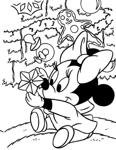 406x525 Minnie Mouse Coloring Pages Christmas Printable Pages Disney