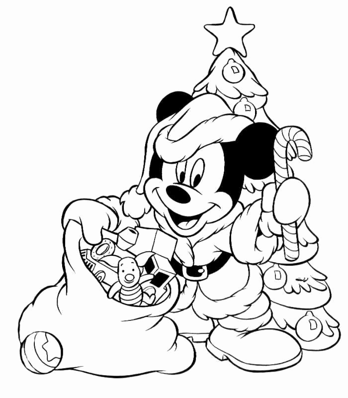 700x800 Disney Coloring Pages Mickey Mouse As Santa Christmas Coloring