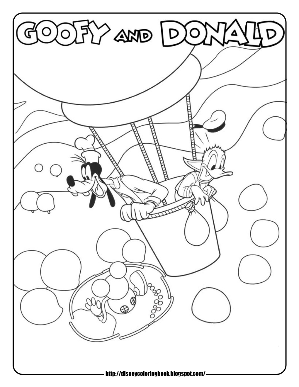 1020x1320 Mickey Mouse Coloring Pages Goofy Donald Hot Air Balloon Abcs New