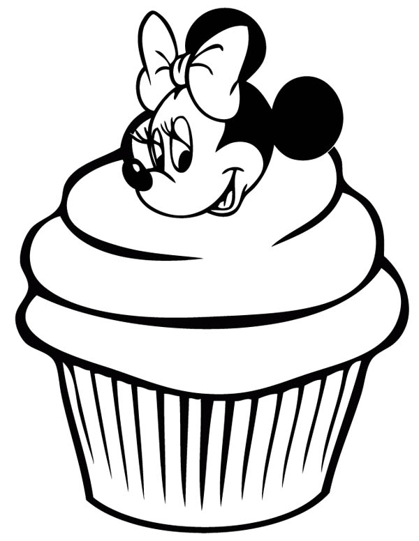 600x776 Cute Minnie Mouse Cupcake Coloring P On Cute Mouse Coloring Pages