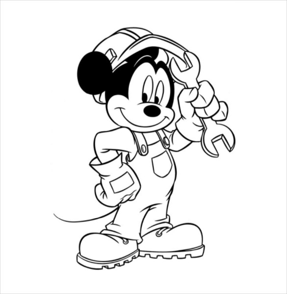 585x600 Mickey Mouse Coloring Page