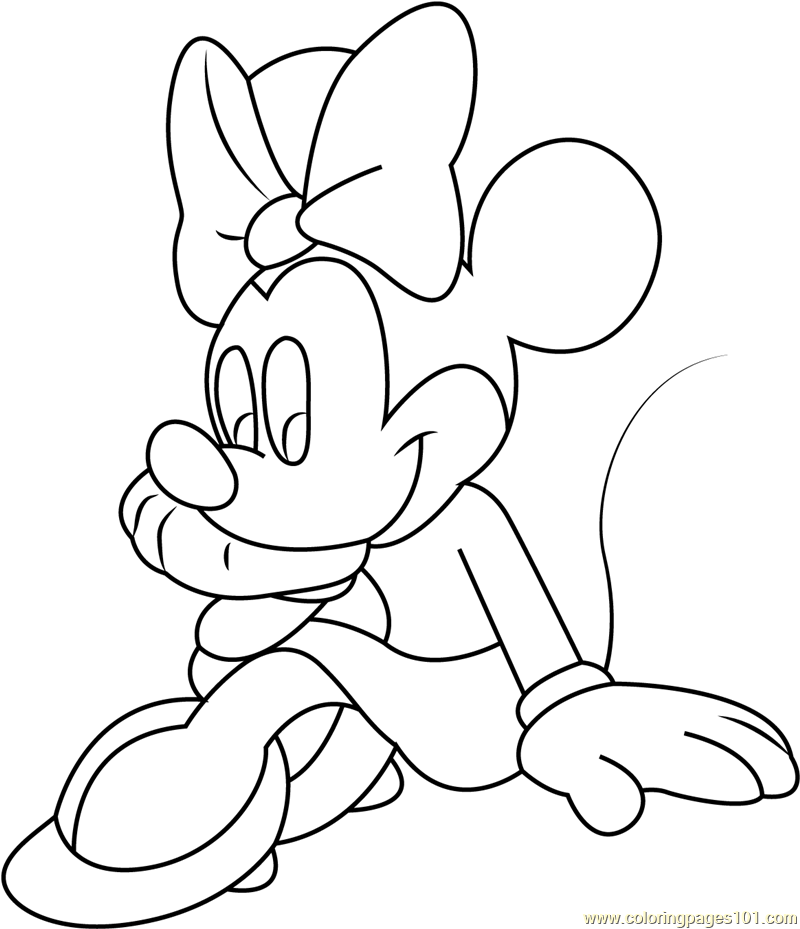 800x929 Sad Minnie Mouse Coloring Page