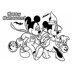 Minnie Mouse Halloween Coloring Pages