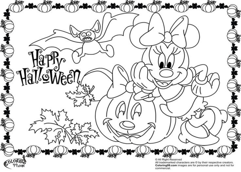 1024x730 Minnie Mouse Halloween Coloring Pages