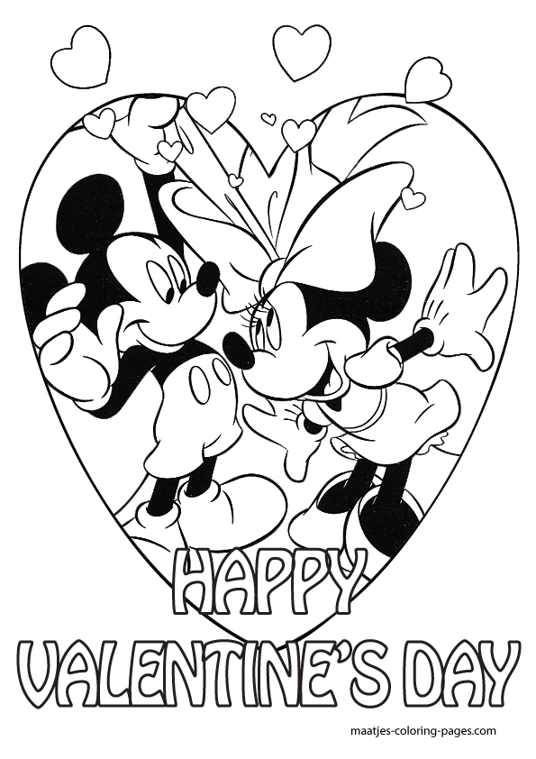 595x842 Mickey Mouse Valentines Day Coloring Pages