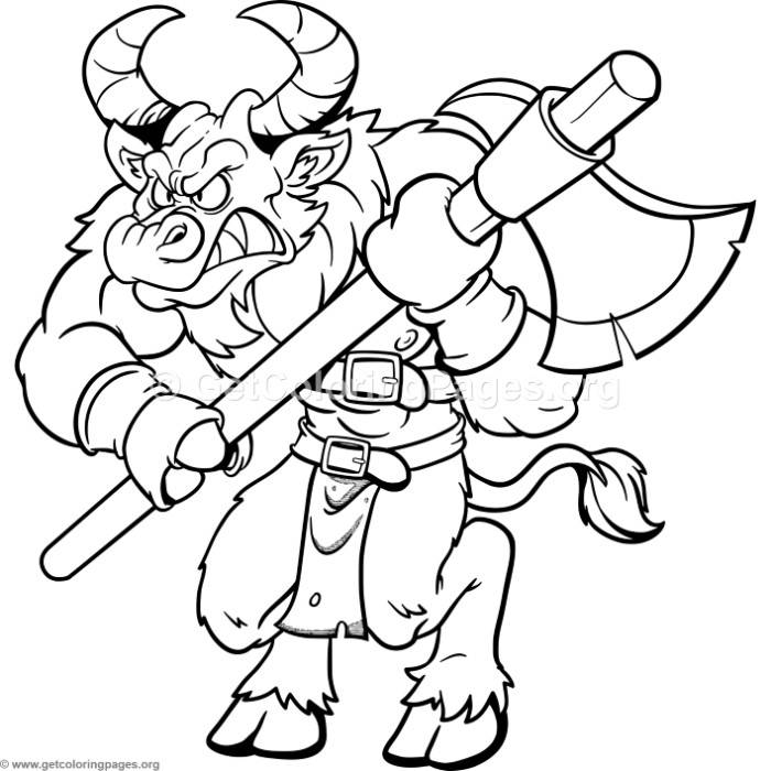 700x700 Funny Cartoon Minotaur Coloring Pages