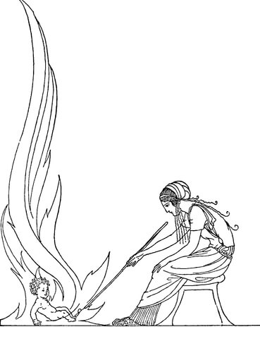 369x480 Theseus Slaying The Minotaur Coloring Page