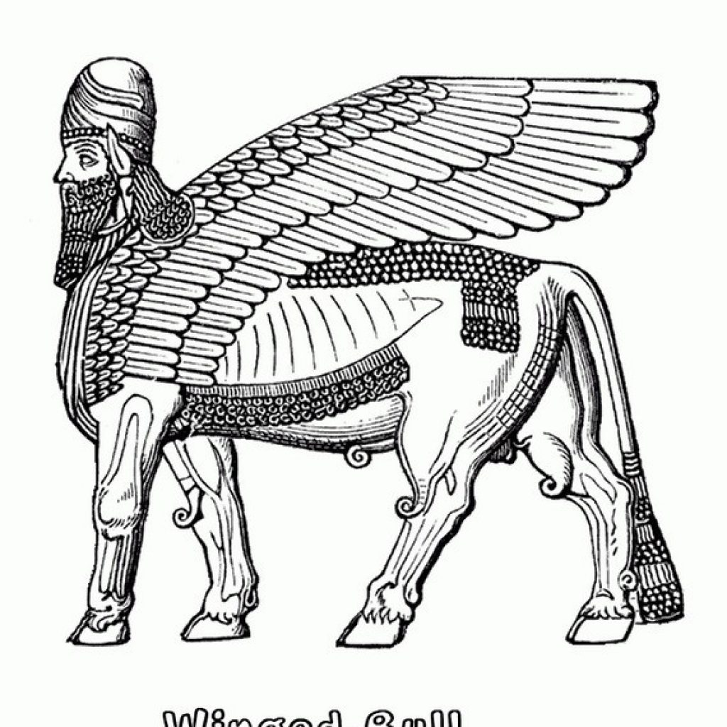 1024x1024 Bluebonkers Mythical Creature Coloring Sheets Minotaur 1