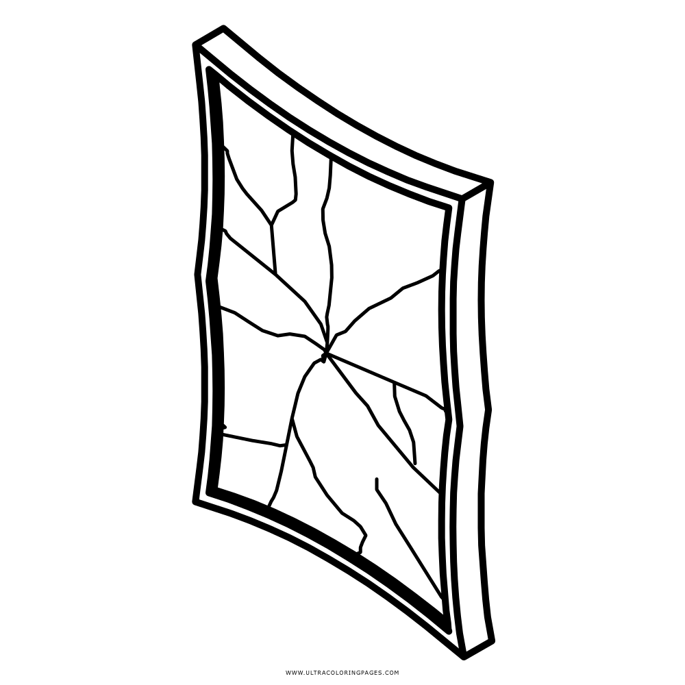 1000x1000 Broken Mirror Coloring Page