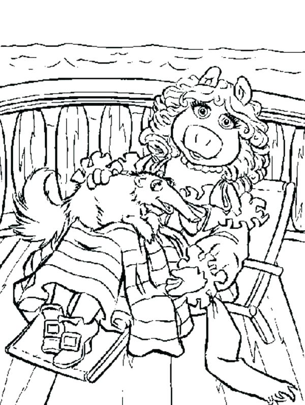 600x796 Miss Piggy Coloring Pages Colouring Book The Miss Piggy Laying