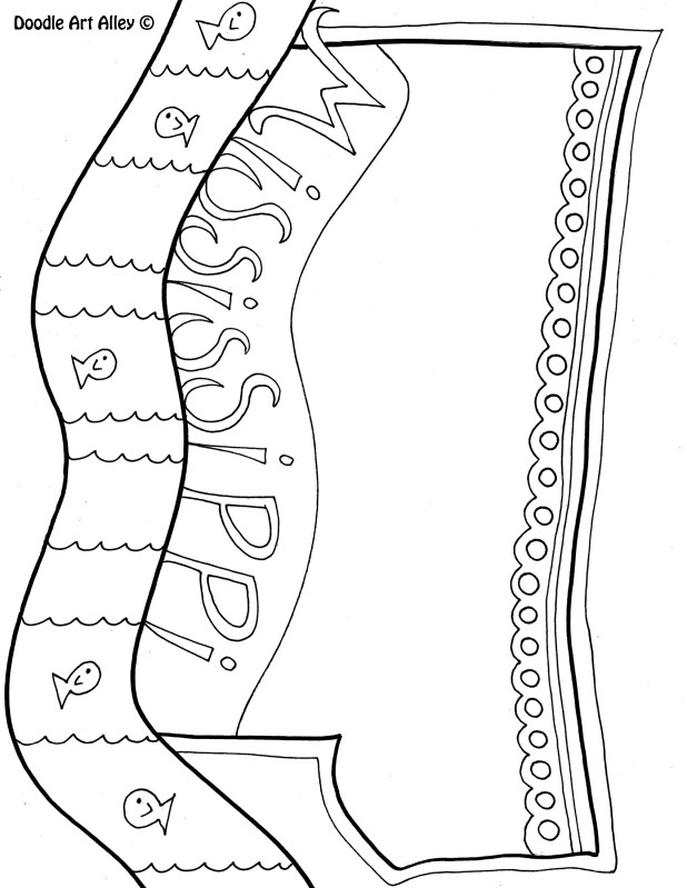 618x799 Mississippi Coloring Page By Doodle Art Alley Usa Coloring Pages
