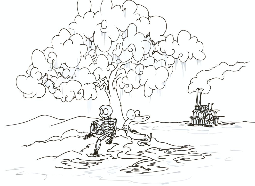 1052x768 River Coloring Pages Printable April Cute Mouse And Spring Page