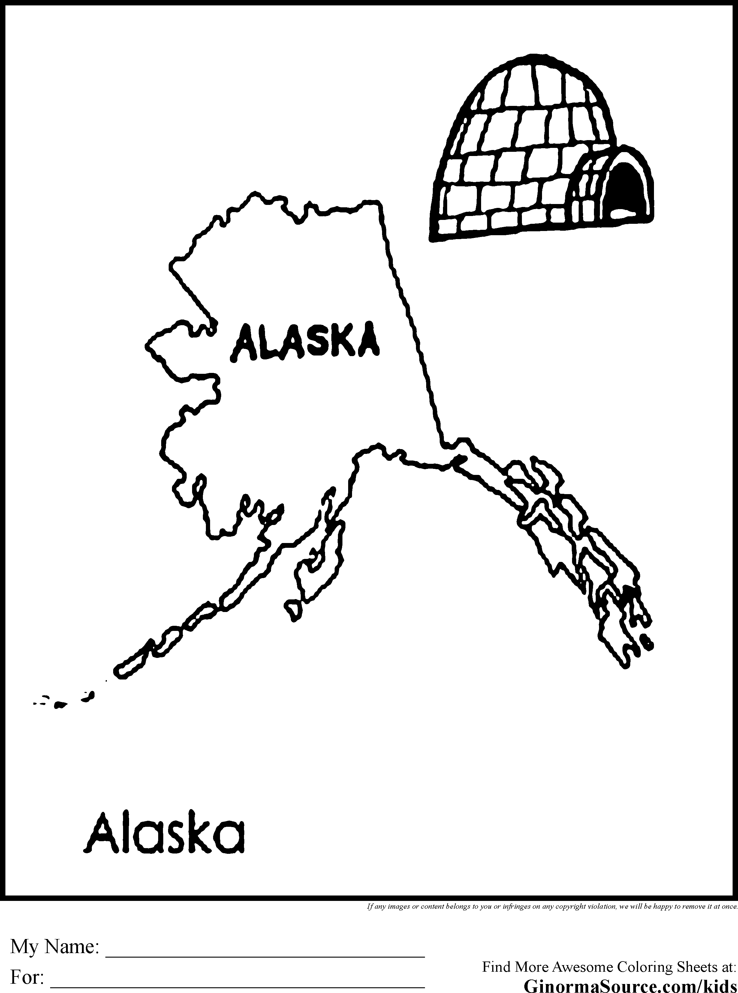 2459x3310 Flag Map Of Alaska Coloring Page Wecoloringpage In Pages