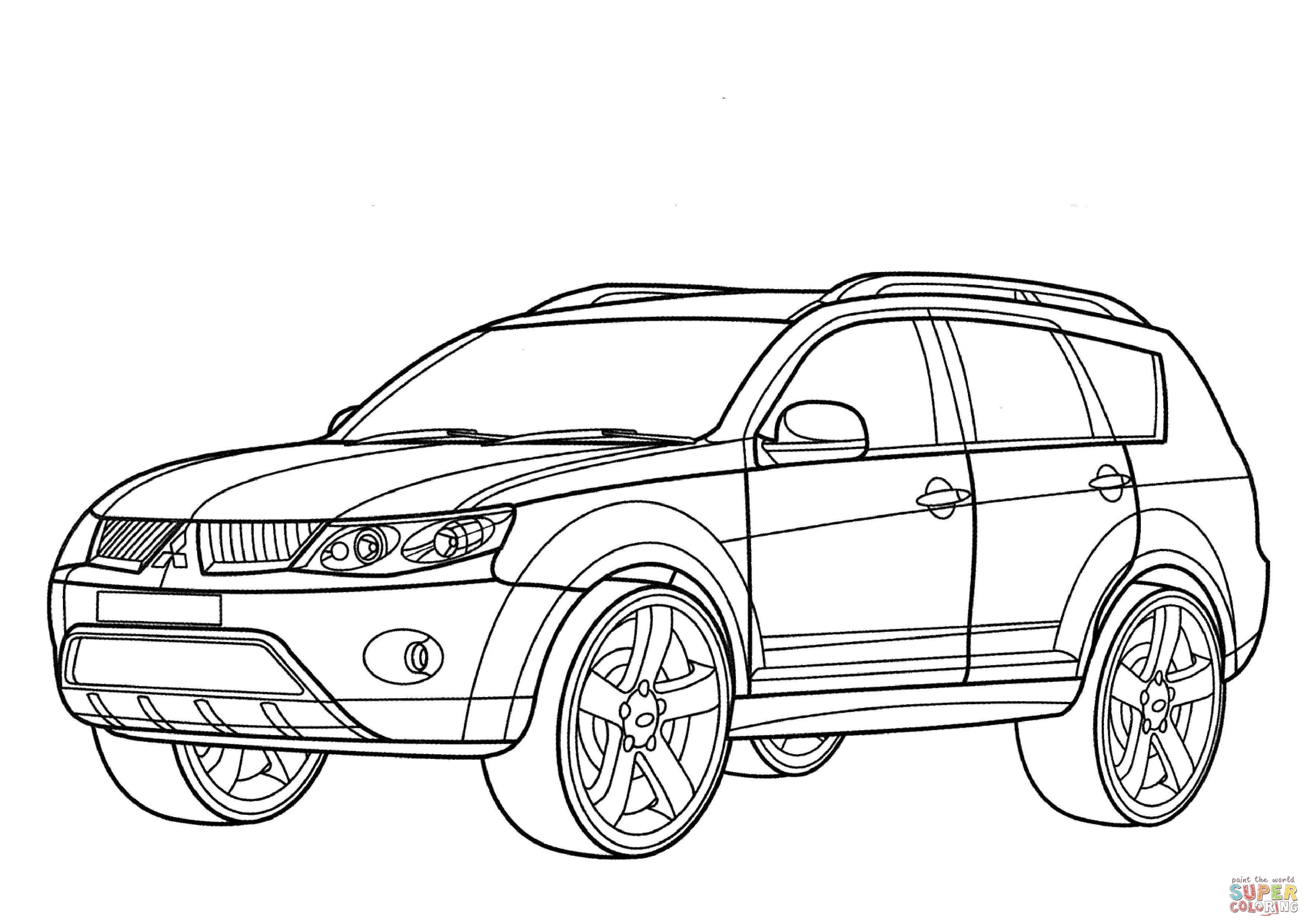 3508x2480 Super Car Mitsubishi Pajero Coloring Page Freecolorngpages.co