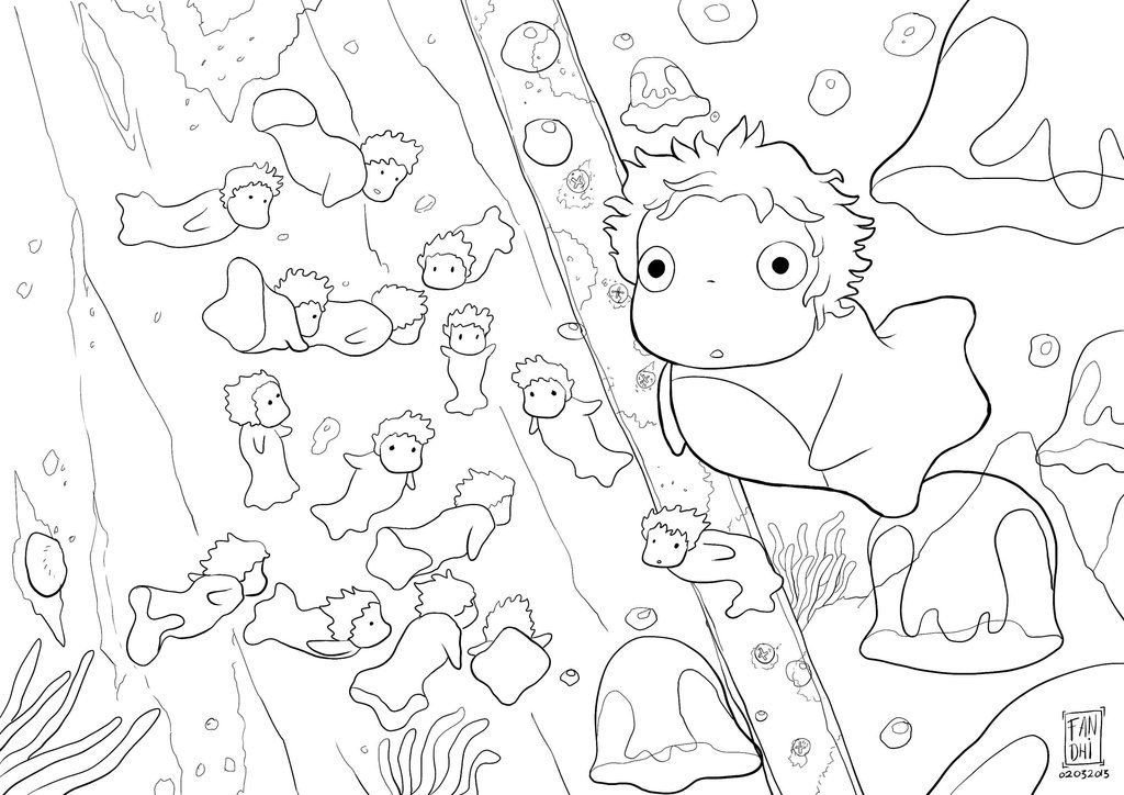 1024x724 Ponyo By Fandhiwijanarko D5wptc2.jpg Coloring Pages