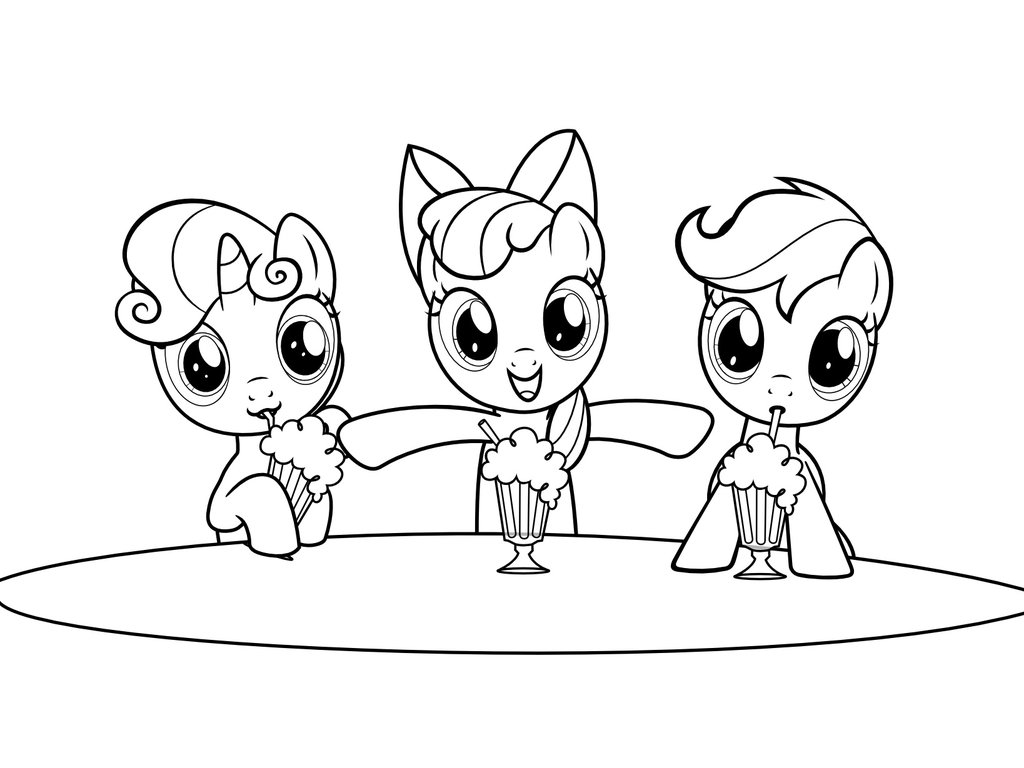 1024x768 Mlp Coloring Page