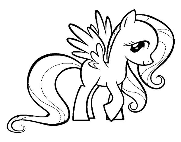 600x473 My Little Pony Fluttershy Coloring Page