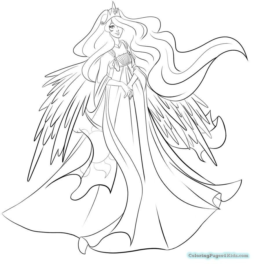 877x912 My Little Pony Coloring Pages Luna