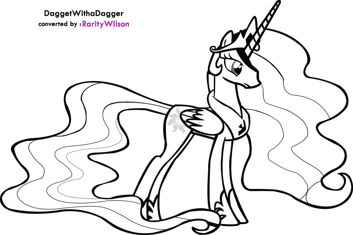 1200x800 My Little Pony Princess Celestia Coloring Pages