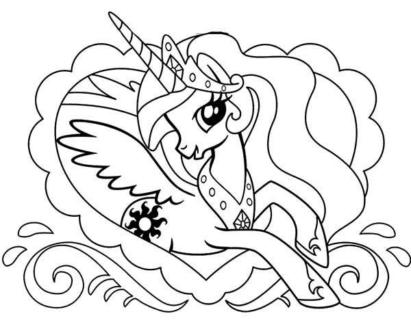 600x481 Pony, Princess Celestia In Love Frame My Little Pony Coloring