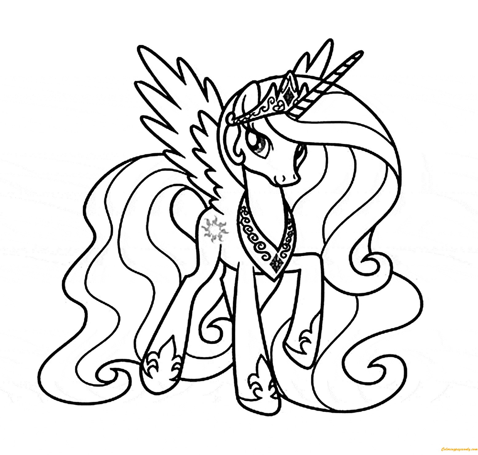 1554x1480 Princesse Celestia Coloring Page For Girls Fresh My Little Pony