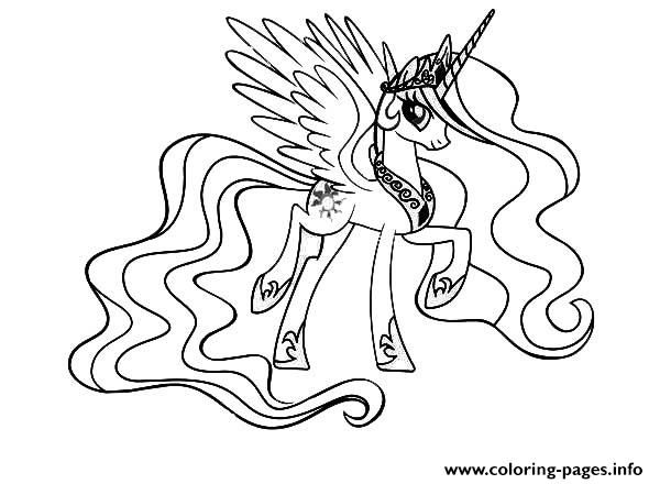 600x440 Print My Little Pony Cool Princess Celestia Coloring Pages My