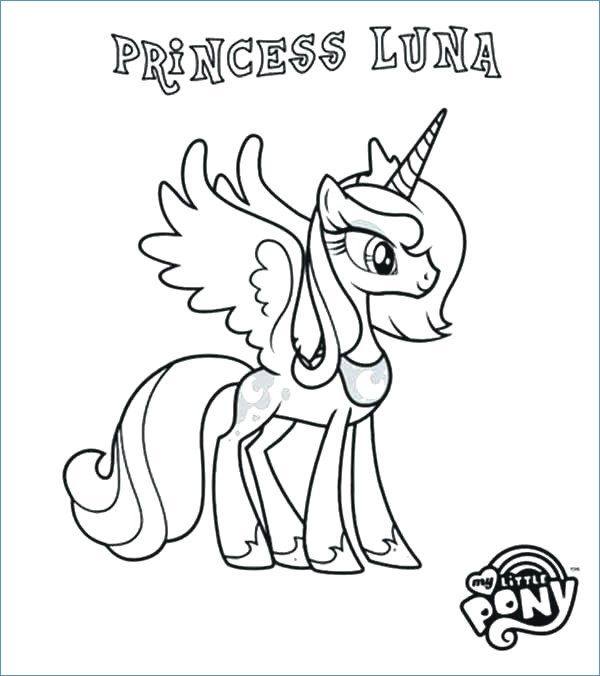 600x676 Princess Luna My Little Pony Coloring Pages