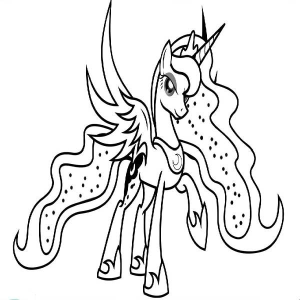 600x600 My Little Pony Coloring Pages Princess Luna Coloring For Adults