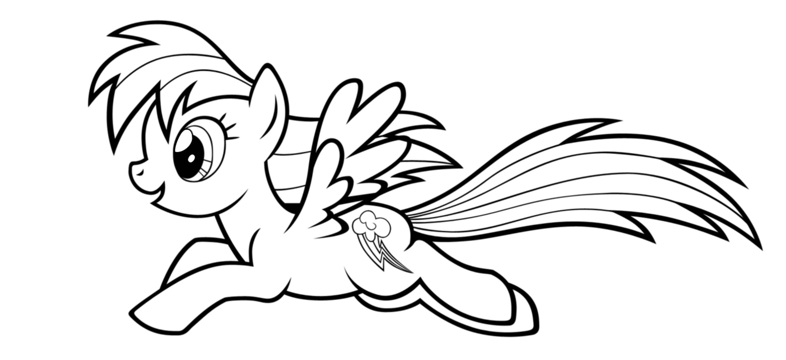 2550x1169 My Little Pony Coloring Pages Rainbow Dash For Snazzy Draw Photo
