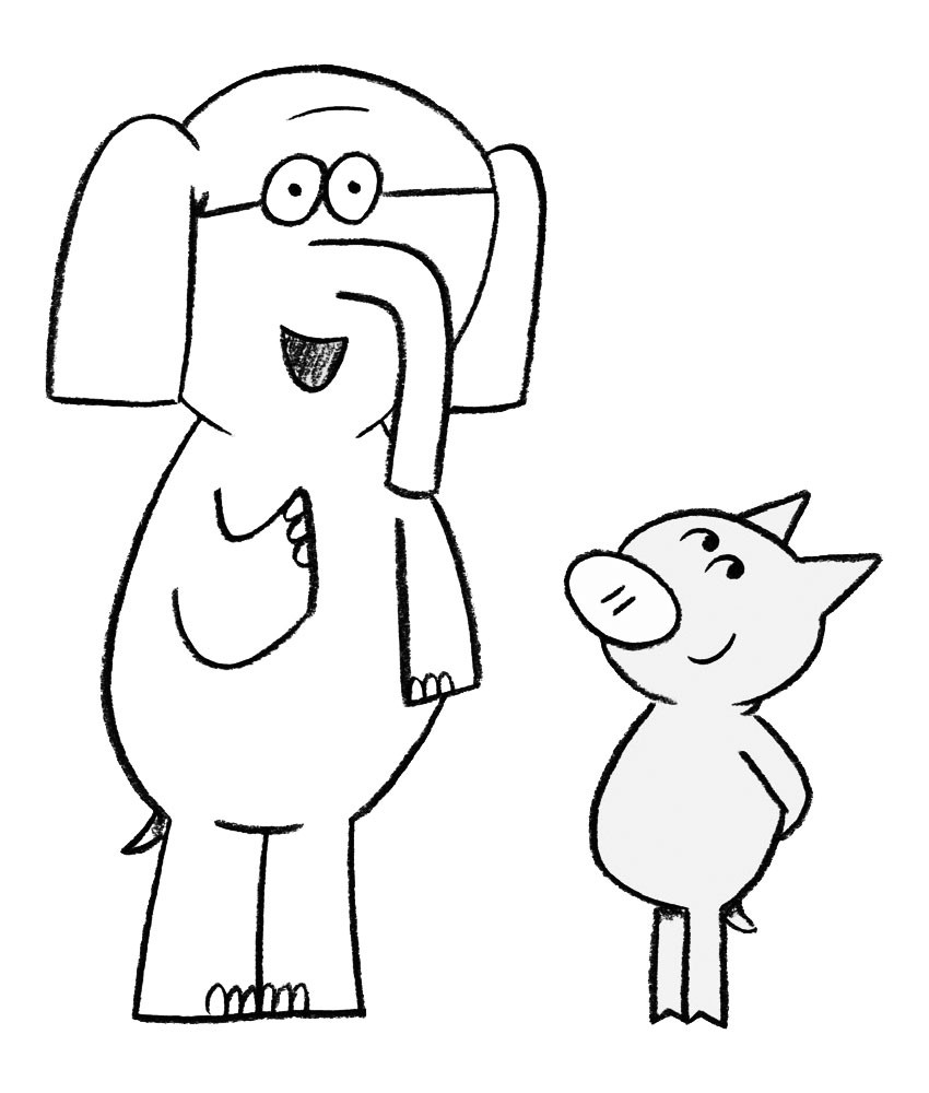 850x1000 Mo Willems Coloring Pages Elephant And Piggie Copy Best