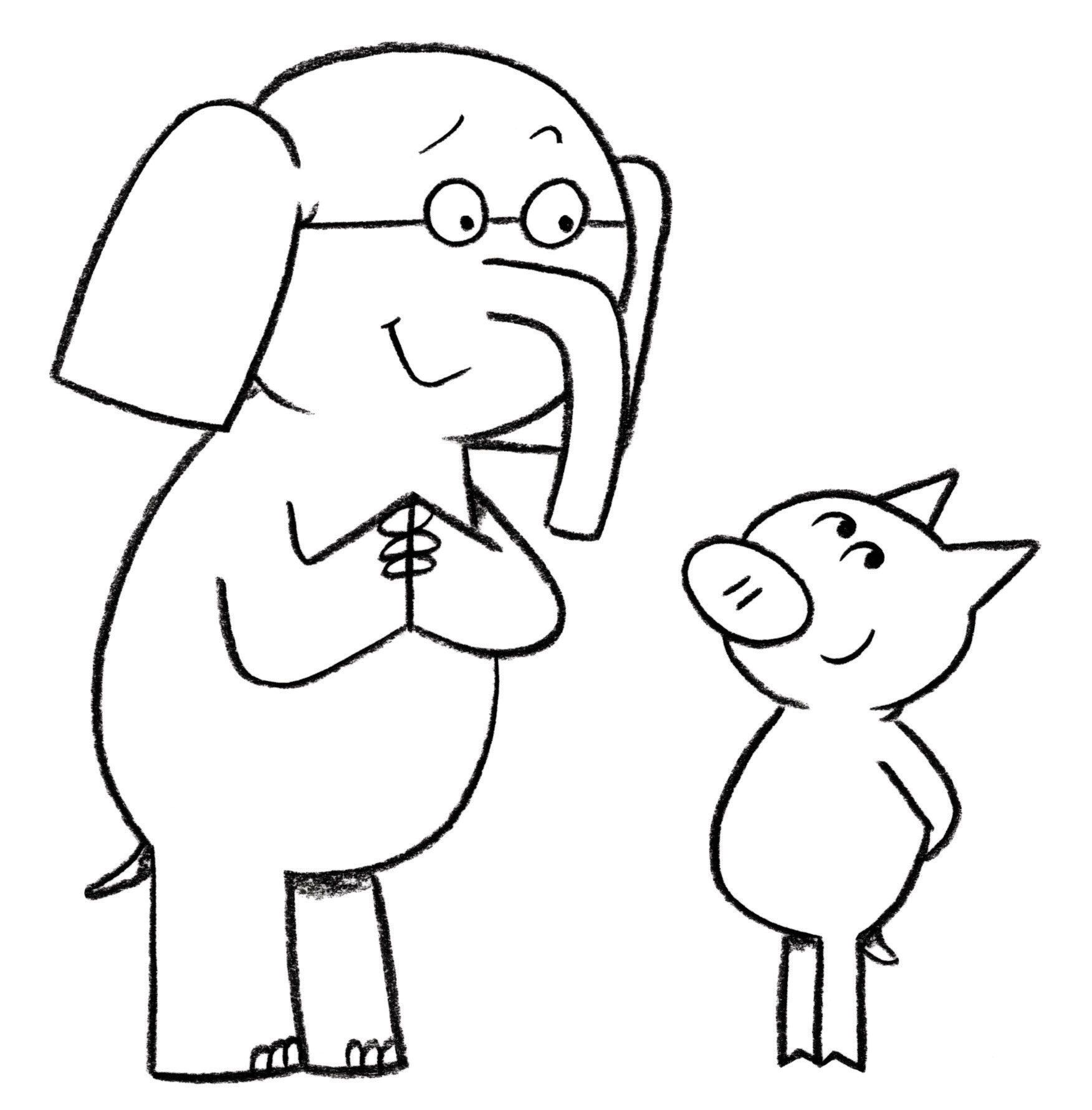 1752x1780 Elephant And Piggie Coloring Page Coloring Pages