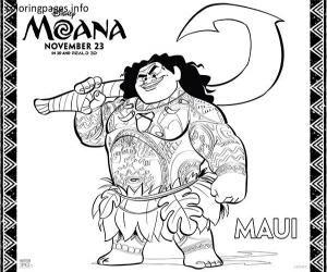 300x250 Moana Coloring Pages Maui Moana Printables Moana