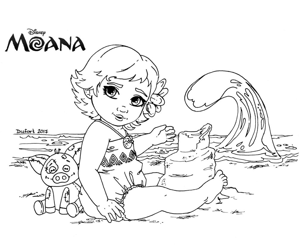 1024x827 Pioneering Baby Moana Coloring Pages Page Free Line To Print