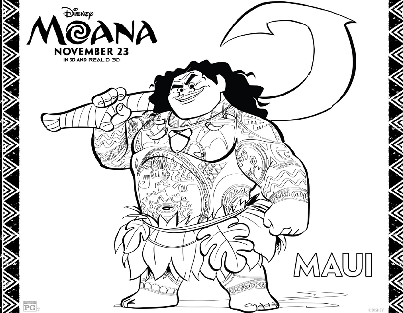 823x639 Free Moana Coloring Pages