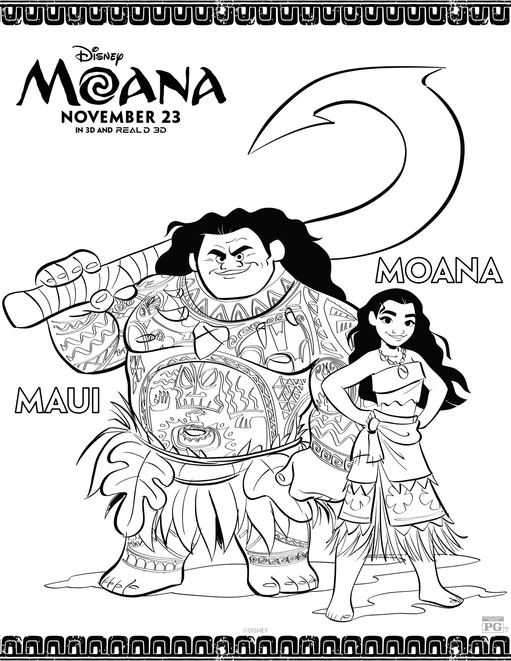 1700x2200 Moana Coloring Pages
