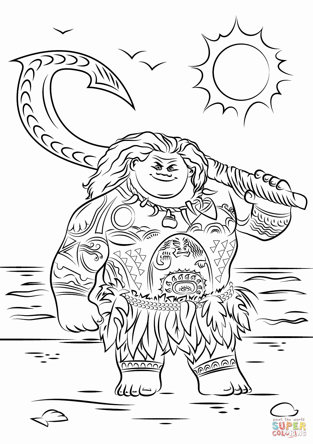 1060x1500 Moana Coloring Pages Printable Best Of Maui From Moana Super