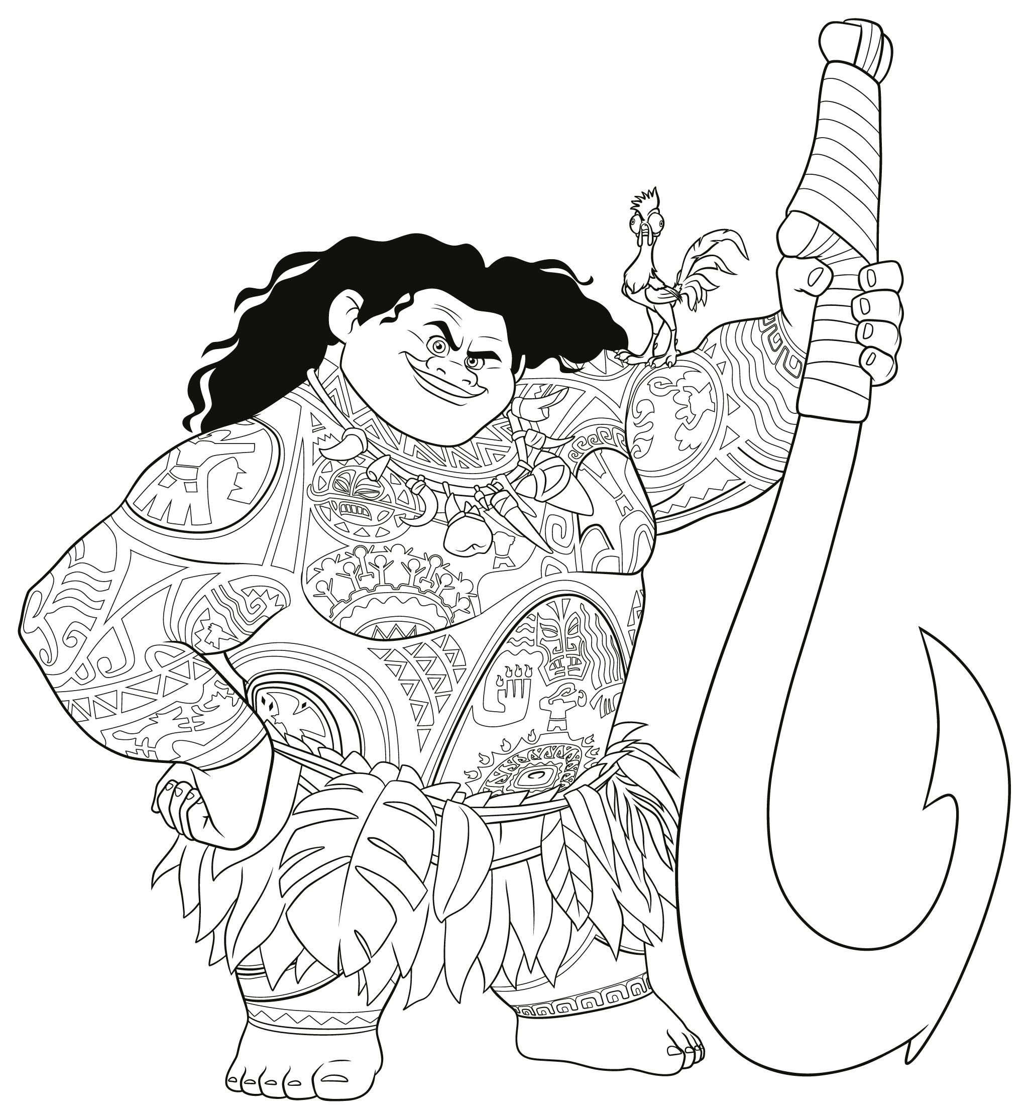 2049x2222 Maui Moana Colouring