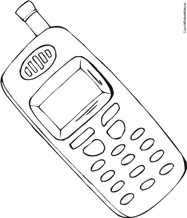 600x697 Cell Phone Coloring Pages